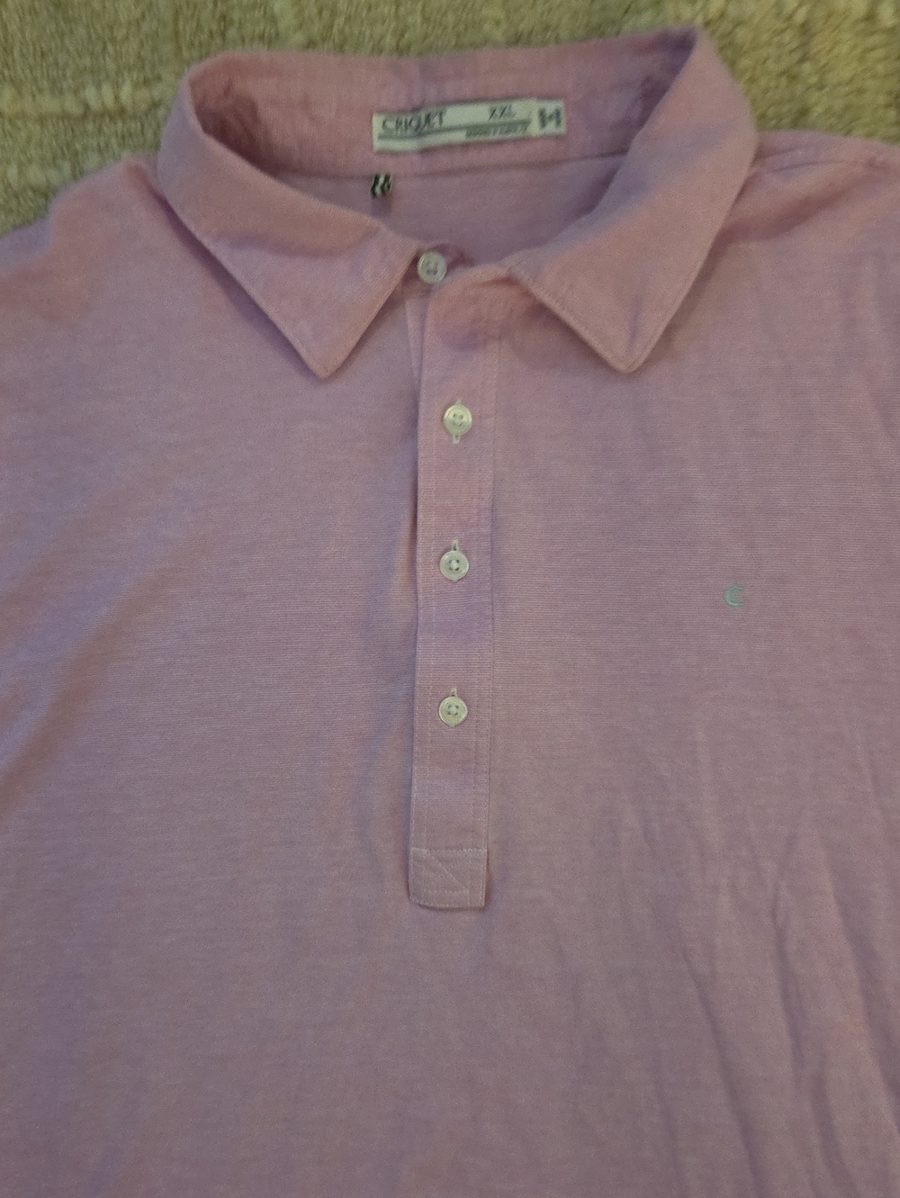 Criquet Men’s Light Pink Polo Shirt, XXL